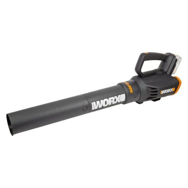 WORX cordless leaf blower in a garden setting