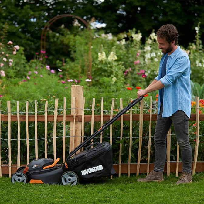 WORX 20V Lawn Mower & Grass Trimmer Kit WG927E 8
